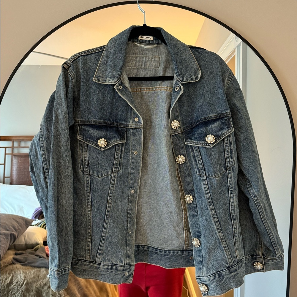 Miu Miu Embellished Denim Jacket